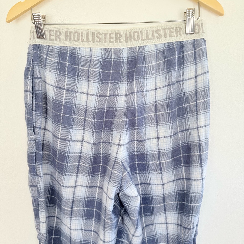 Hollister Flannel Plaid Pajama Pants Blue Lounge Soft Comfy Relaxed Sleep Size S - Picture 5 of 5